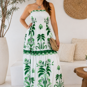 Vestido Longo Boho Premium com Lastex – Leve, Elegante e Confortável