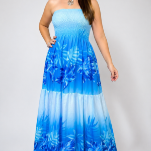 Vestido Longo Degradê Tropical com Lastex Premium – Leveza e Elegância de Verão